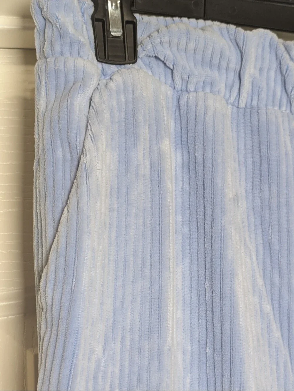 Blue Joggers Ribbed Thick Elastic Waist Women's Size Medium Pockets